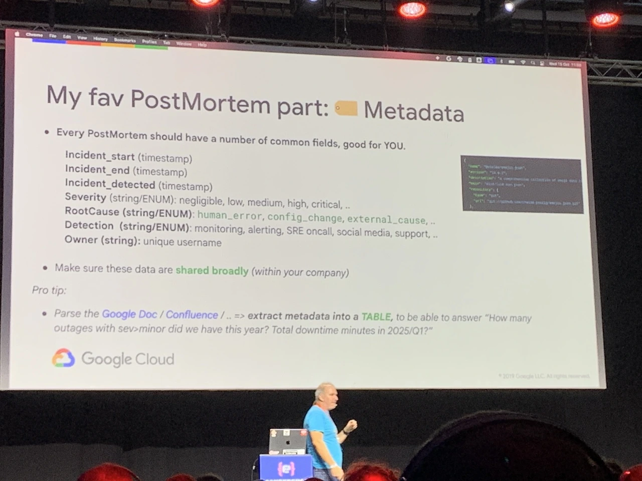 Postmortem metadata Postmortem metadata
